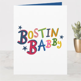 BOSTIN BABBY Black Country Worte Neue Babykarte Karte