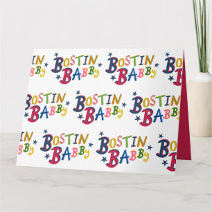 BOSTIN BABBY Black Country Worte Neue Babykarte Karte