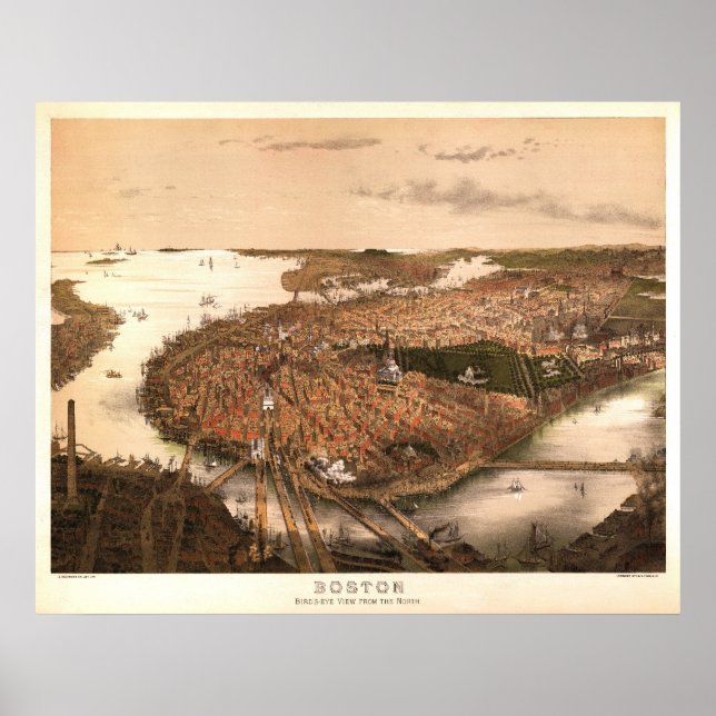 Boston 1877 Reproduction Lithograph Poster (Vorne)