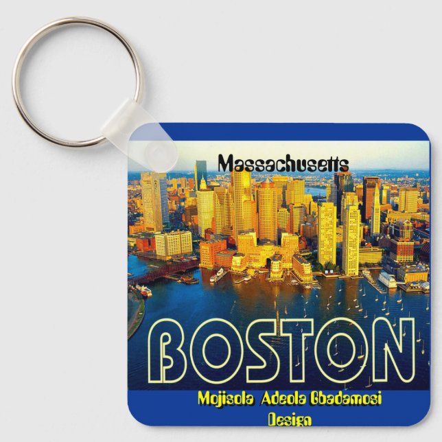 Boston 2, Massachusetts - Maßgeschneiderter Schlüs Schlüsselanhänger (Vorderseite)