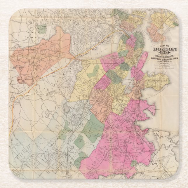 Boston 2 rechteckiger pappuntersetzer (Vorderseite)