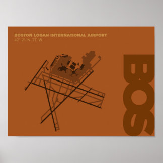 Boston Airport (BOS) Diagram Poster