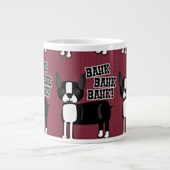 Boston-Akzent-Terrier-Muster Jumbo-Tasse (Vorderseite)