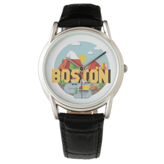 Boston als Ziel Armbanduhr (Vorderseite)