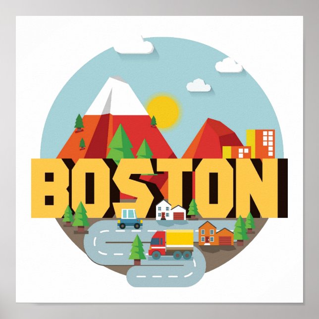 Boston als Ziel Poster (Vorne)