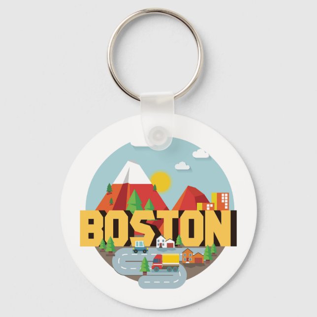 Boston als Ziel Schlüsselanhänger (Vorderseite)
