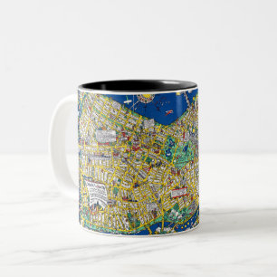 Boston alte Stadtkarte USA Amerika Geographie Vint Zweifarbige Tasse