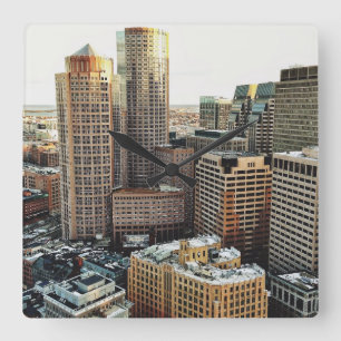 Boston-Ansicht Quadratische Wanduhr