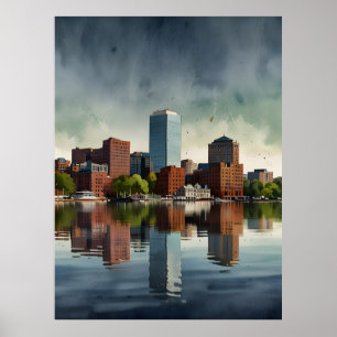 Boston Aquarell Poster