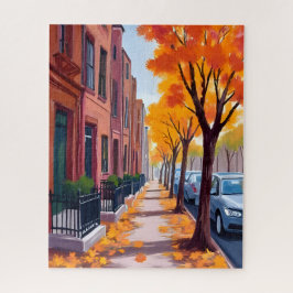 Boston Autumn Fall Foliage Watercolor
