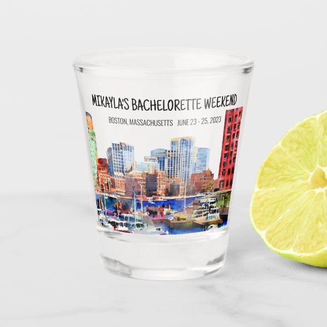 Boston Bachelorette Weekend Showglass Schnapsglas (Vorderseite)