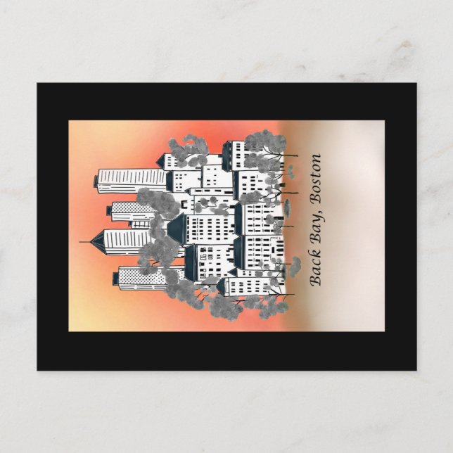 Boston Back Bay Sun Set Postcard Postkarte (Vorderseite)