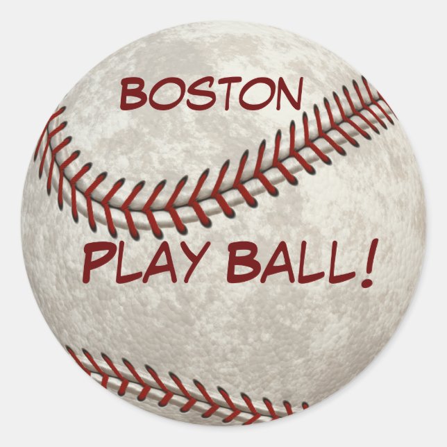 Boston Baseball "Play Ball"! Amerikanische Vergang Runder Aufkleber (Vorderseite)