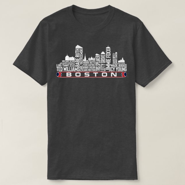 Boston Baseball Team All Time Legends Boston City T-Shirt (Design vorne)