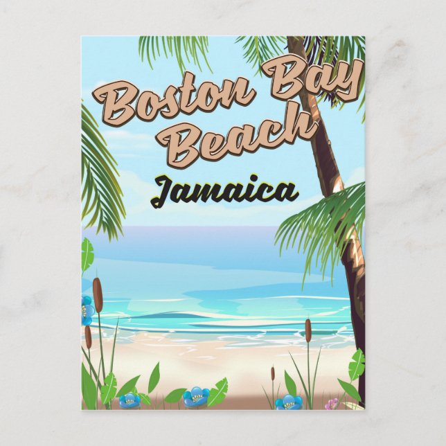 Boston Bay Beach, Jamaika Postkarte (Vorderseite)