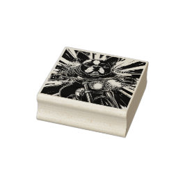 Boston Biker Terrier - Briefmarke der Holzkunst Gummistempel