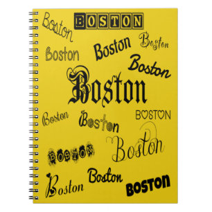 Boston Black Schriftartes Notizblock