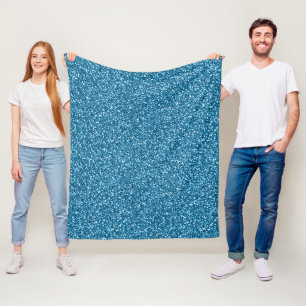 Boston Blau Glitter Fleecedecke