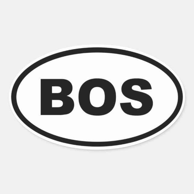 Boston BOS Ovaler Aufkleber (Vorderseite)