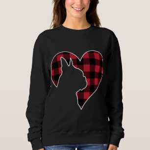 Boston Bostie Terrier Dog Christmas Buffalo Karier Sweatshirt