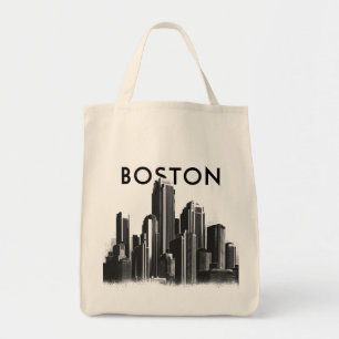 Boston, Boston Massachusetts City Skyline mit Kart Tragetasche