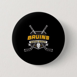 Boston Bruins Hockeyschläger Grau Offiziell Lizenz Button