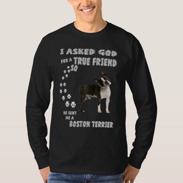 Boston Bull Terrier Dog Mama Vater Kostüm Niedlich T-Shirt (Vorderseite)