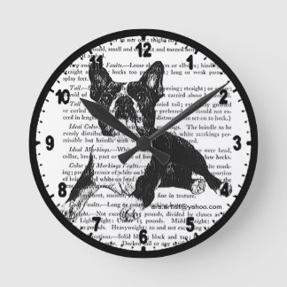 BOSTON-BULLTERRIER-WANDUHRara-KÜNSTLER Runde Wanduhr