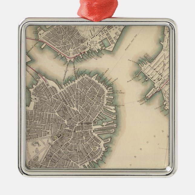 Boston, Charlestown, Roxbury Ornament Aus Metall (Vorne)