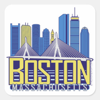 Boston City Colors Quadratischer Aufkleber