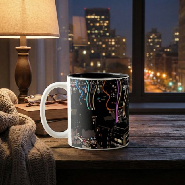 Boston City Lights Zweifarbige Tasse (Von Creator hochgeladen)