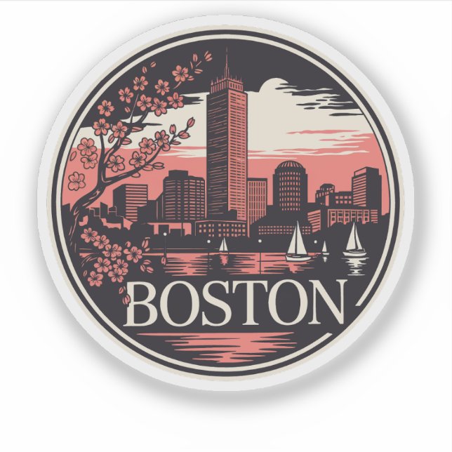 Boston City Massachusetts USA Aufkleber (Vorderseite)