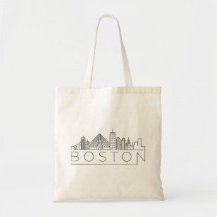 Boston City Skyline, Boston MA-Silhouette Tragetasche