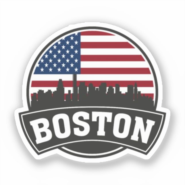 Boston City Skyline, Boston ma skyline Aufkleber (Vorderseite)