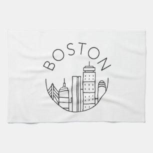 Boston City Skyline, Boston ma skyline Geschirrtuch