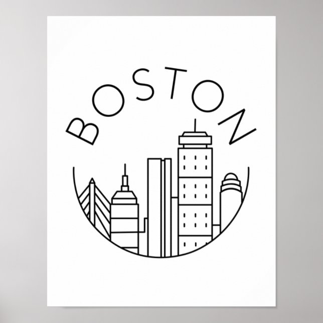 Boston City Skyline, Boston ma skyline Poster (Vorne)