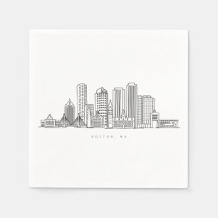 Boston City Skyline, Boston ma skyline Serviette