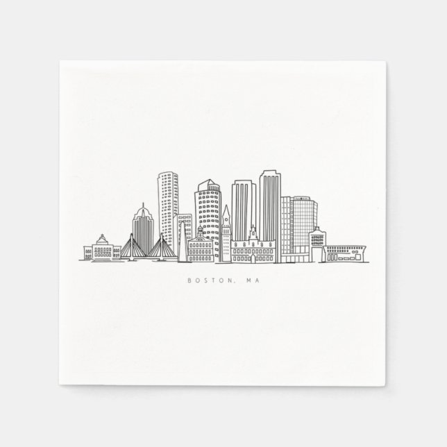 Boston City Skyline, Boston ma skyline Serviette (Vorderseite)