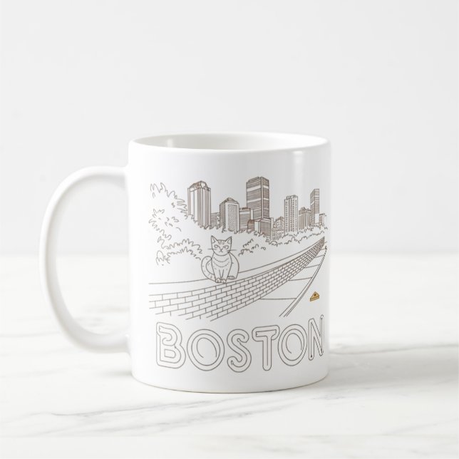 Boston City Skyline, Boston Ma Us Skyline Kaffeetasse (Links)