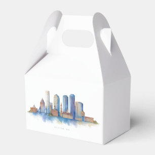 Boston City Skyline   Modernes Boston MA Geschenkschachtel