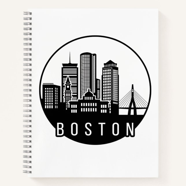 Boston City Skyline Notizbuch (Vorderseite)