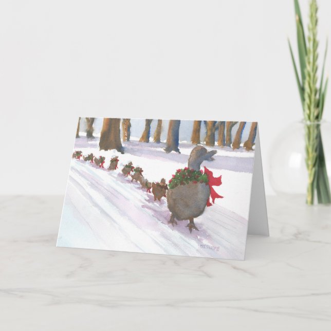 Boston Common Ducks habillé Carte de vacances (Devant)