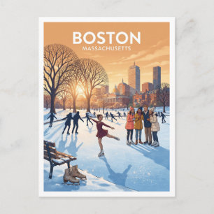 Boston Common Frog Pond Massachusetts Souvenir Postkarte