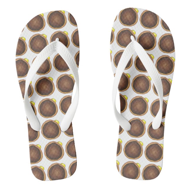 Boston Cream Chocolate Donut Doughnut Flip Flops (Fußbett)