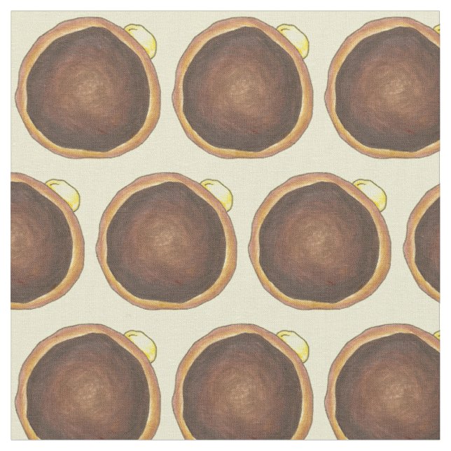 Boston Cream Donut Doughnut Donuts Fabric Stoff (Nahaufnahme)