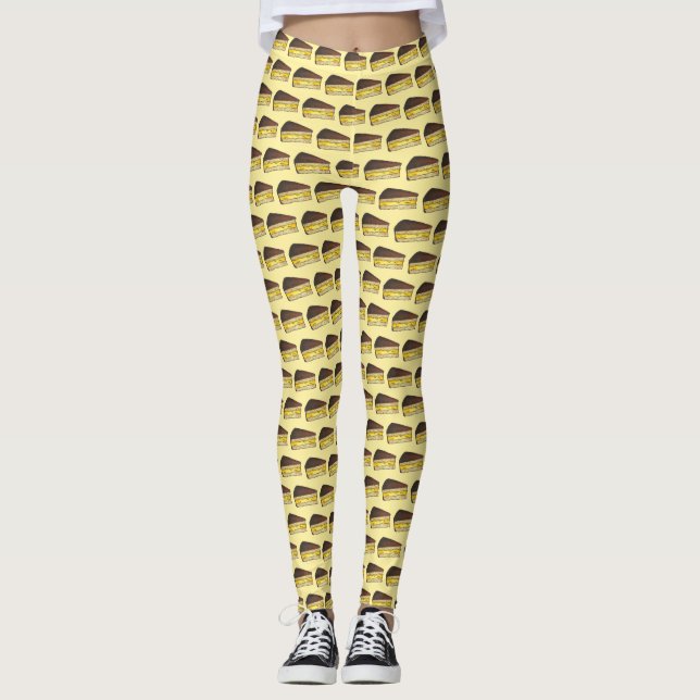 Boston Creme Pie Slice Feinschmecker Massachusetts Leggings (Vorderseite)