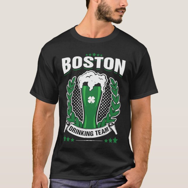 Boston Drinking Team St Patrick's Day T-Shirt (Vorderseite)