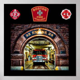 Boston Fire Motor-33 Print Poster