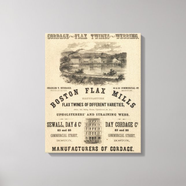 Boston Flax Mills Leinwanddruck (Vorderseite)