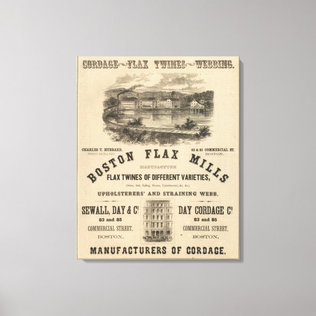Boston Flax Mills Leinwanddruck (Vorderseite)